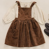 Spring Fall Baby Girls Suspender Kids Corduroy Skirt-Veeddydropshipping